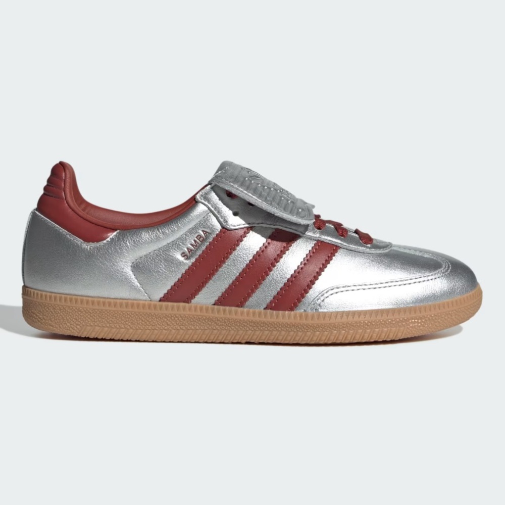 ADIDAS Samba LT Sneakers in Silver Metallic/ Ruby/Gum. Brand New w/ Box